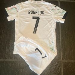 Soccer  kids sizes Jerseys jersey Ronaldo futbol Portugal 🇵🇹 Messi Argentina set Ronaldosizes22,24,26,28,4,6,7,8,9,10,11,12 years old Neymar jr Bras