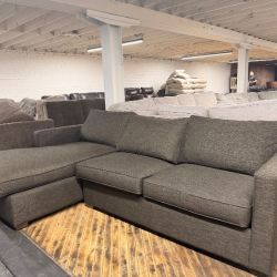 Delivery Available Crate and barrel dark gray sectional couch w pull out bed