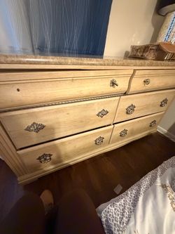 Wood Dresser with Marble Top