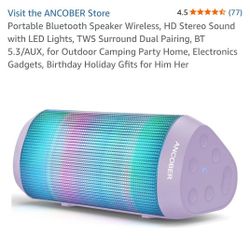 Portable Wireless Bluetooth Speaker 15W Stereo Sound LED Light Dynamic Modes