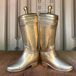 MCM Brass Boot Bookends