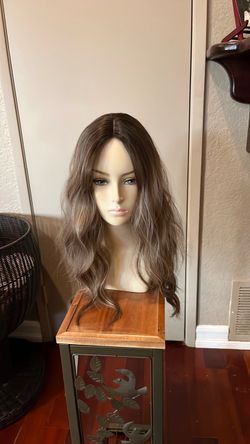 Long Wavy Brown Highlighted hair topper