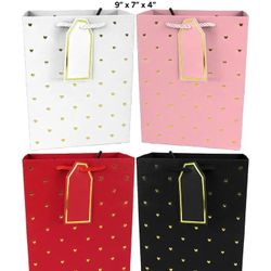 Valentine Heart Dots Gift Bag Small Size (12pc pack)