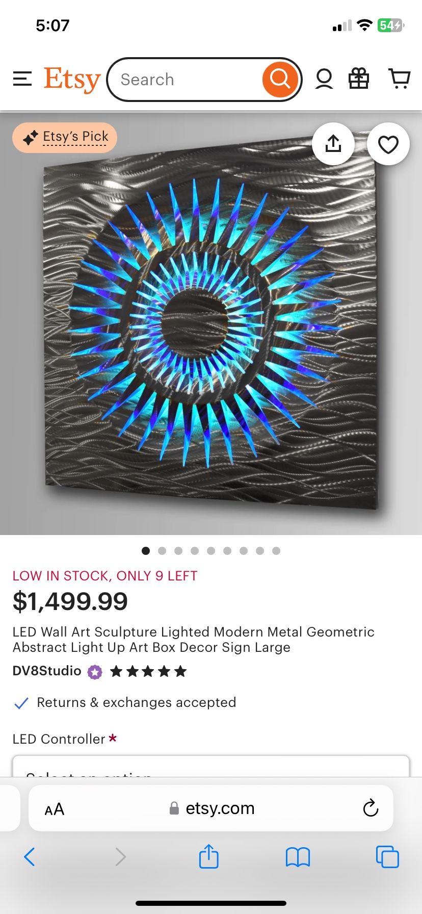 Metal Wall Art Led Feature