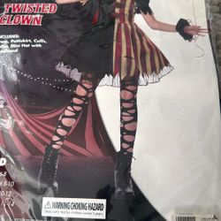 Twisted Clown Costume Girls Scary Carnival Dress Up Cosplay