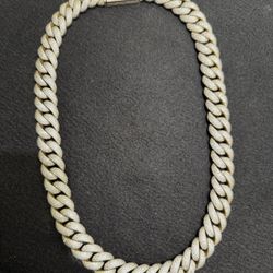 999 Silver Chain Moissanite Heavy Cuban Link  