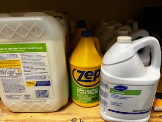 Floor waxing and buffing material.