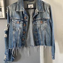 Forever 21 Distressed Jean Jacket Size Small 
