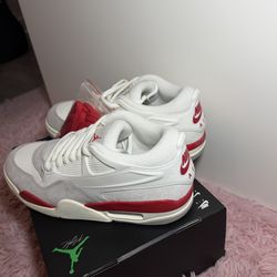 Air Jordan 4 RM HF8126 100 Sail/Fire Red-College Grey New Men's Size 8.5