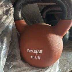 Orange Neoprene 40 Lbs Kettle Bell 