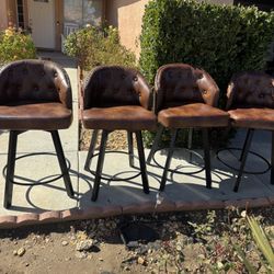 Set Of 4, Swivel Counter Height Stools