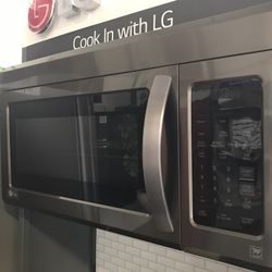 Over The Range Black Stainless Steel Microwave 