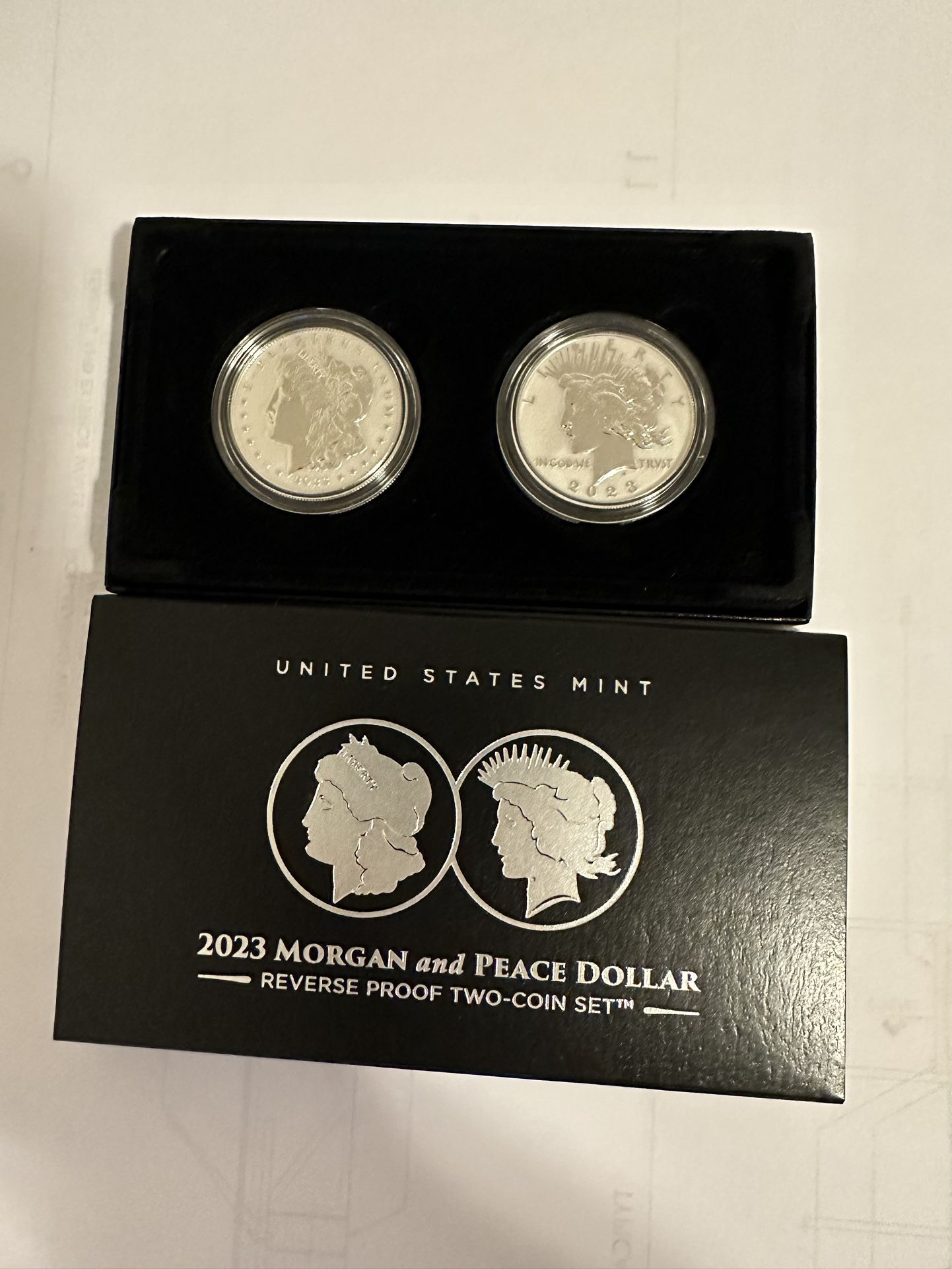 Silver Coins: 2023 Reverse Morgan and Peace Silver Dollar Set