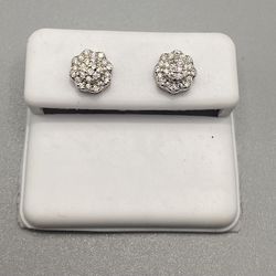 Original 925 Sterling Silver With Mossanite Diamond Earrings 