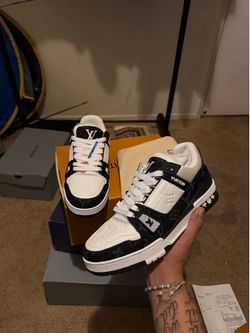 Black & white Louie Vuitton trainer shoes