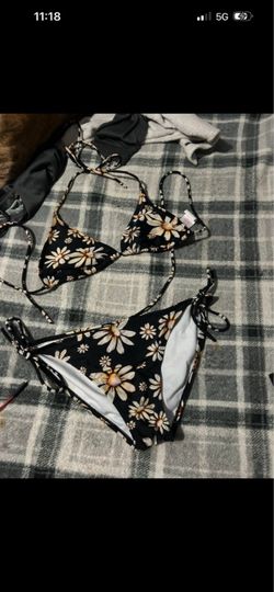 Floral Black Bikini Set