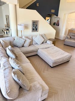 Giant Ashley Furniture Sectional + Ottoman
