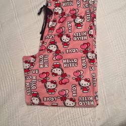 Hello Kitty, Polyester Pajama Pants Size Large