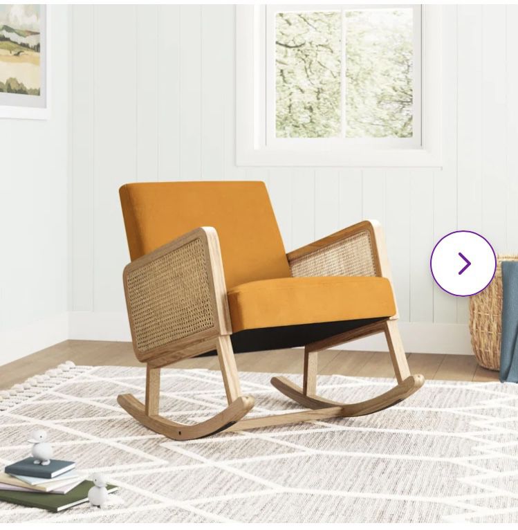 Adena Rocking Chair With Rattan Arms