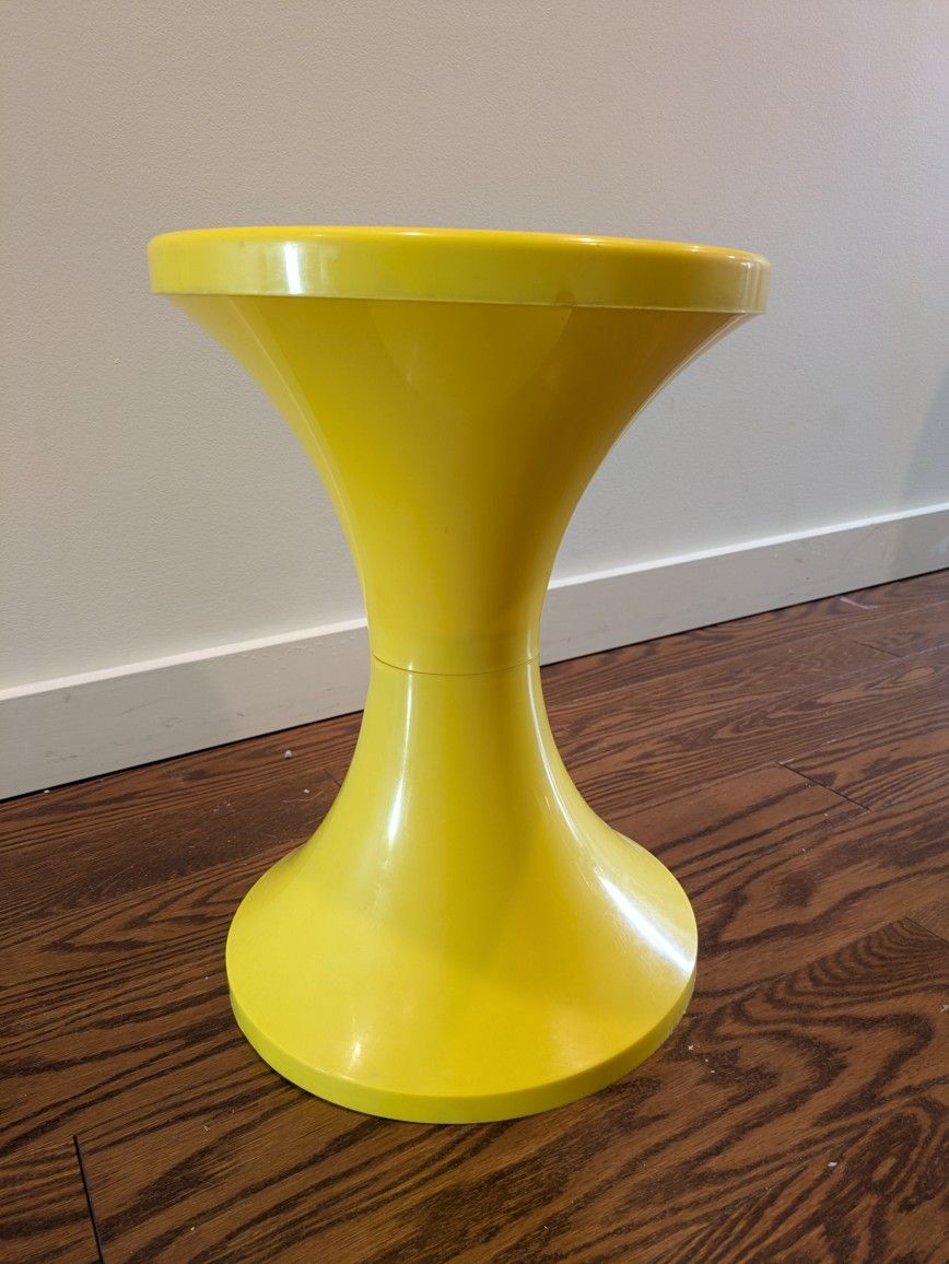 Vintage Plastic Yellow Space Age Stool