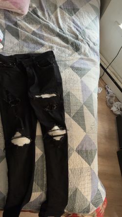 Black Silver Patch Amiri MX1 Size 34