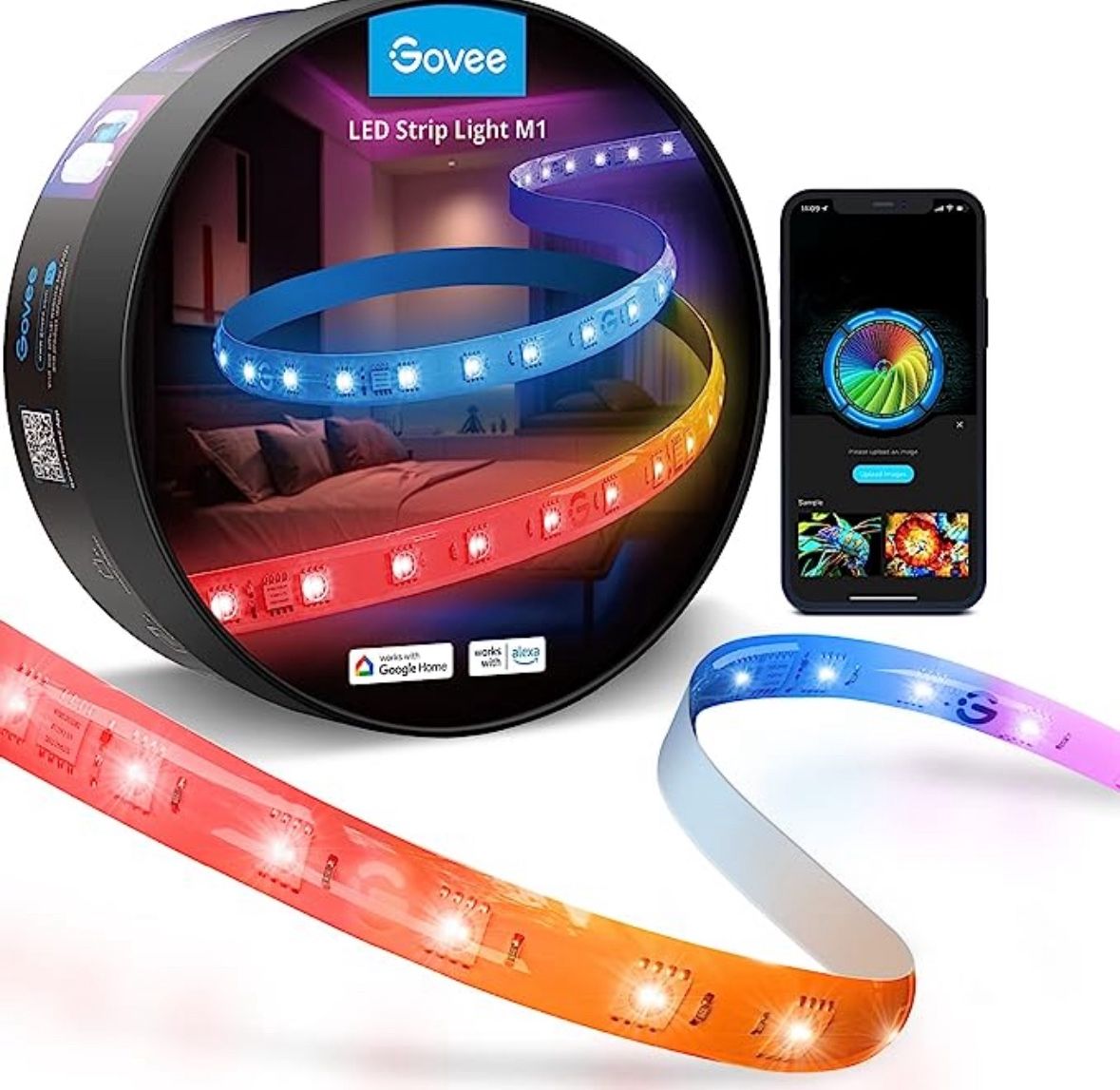 Govee M1 RGBIC LED Strip Lights, Upgraded Technology, 16.4ft WiFi Lights Alexa Compatible, Music Sync, DIY Multiple Colors on One Line, Smart LED Stri