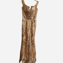 Gold sequin off the shoulder corset prom dress