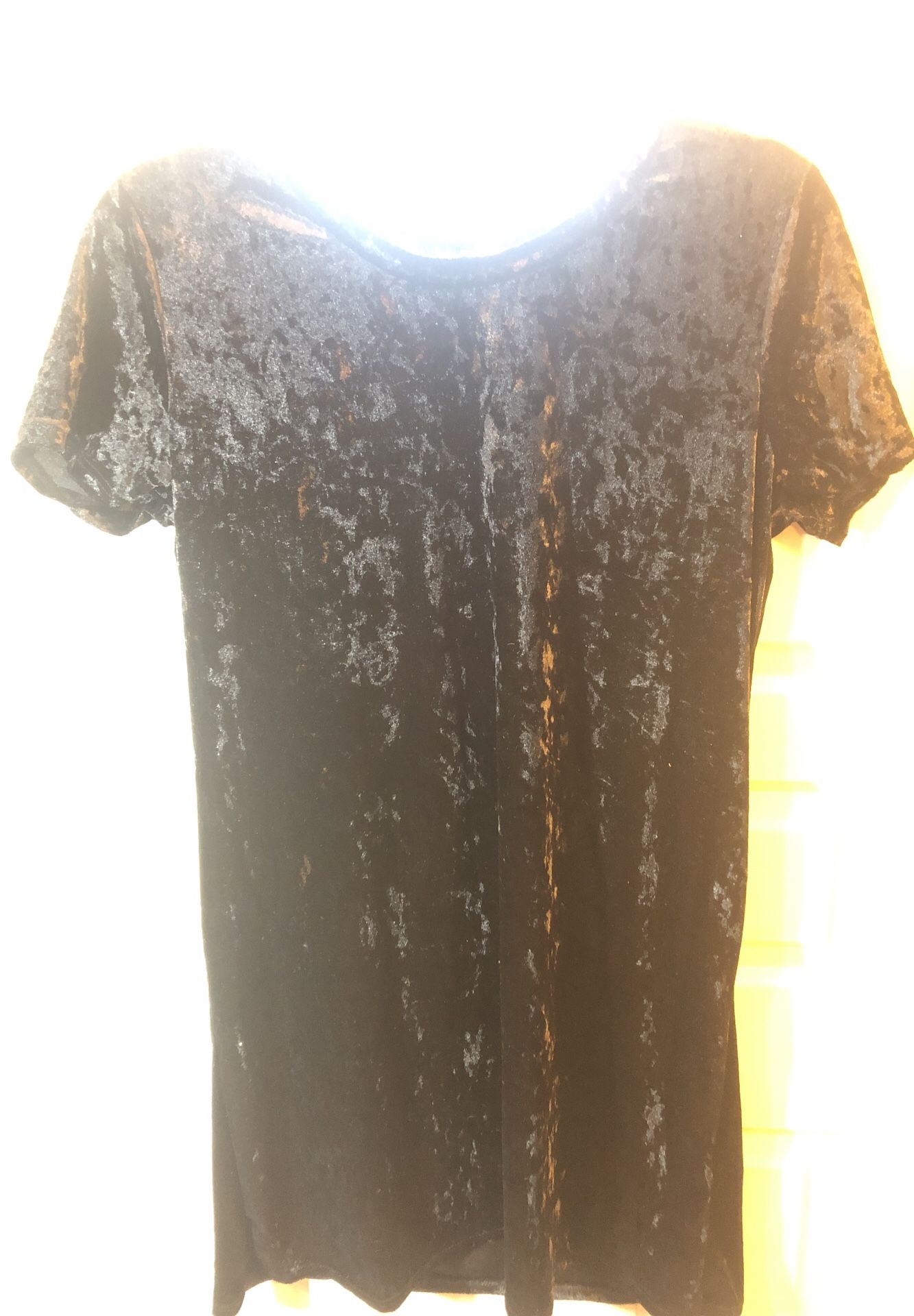 Acting pro dress velvet fill color black size medium