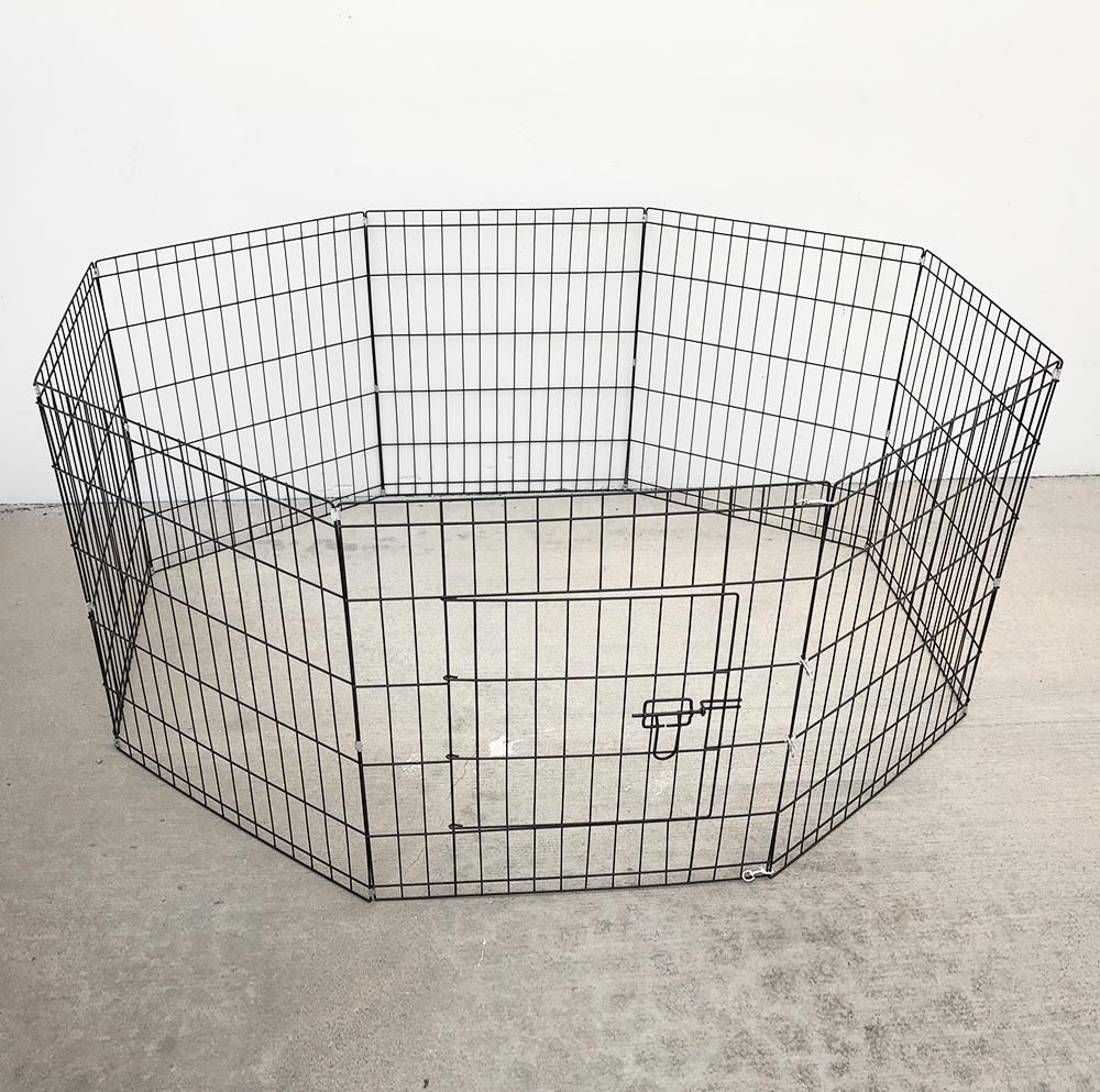 $39 (New) Foldable 24” tall x 24” wide x 8-panel pet playpen dog crate metal fence exercise cage