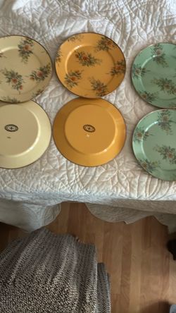 Vintage Camp MacKenzie-Childs 12" Enamel Charger Plates - Set of 6 (1995)