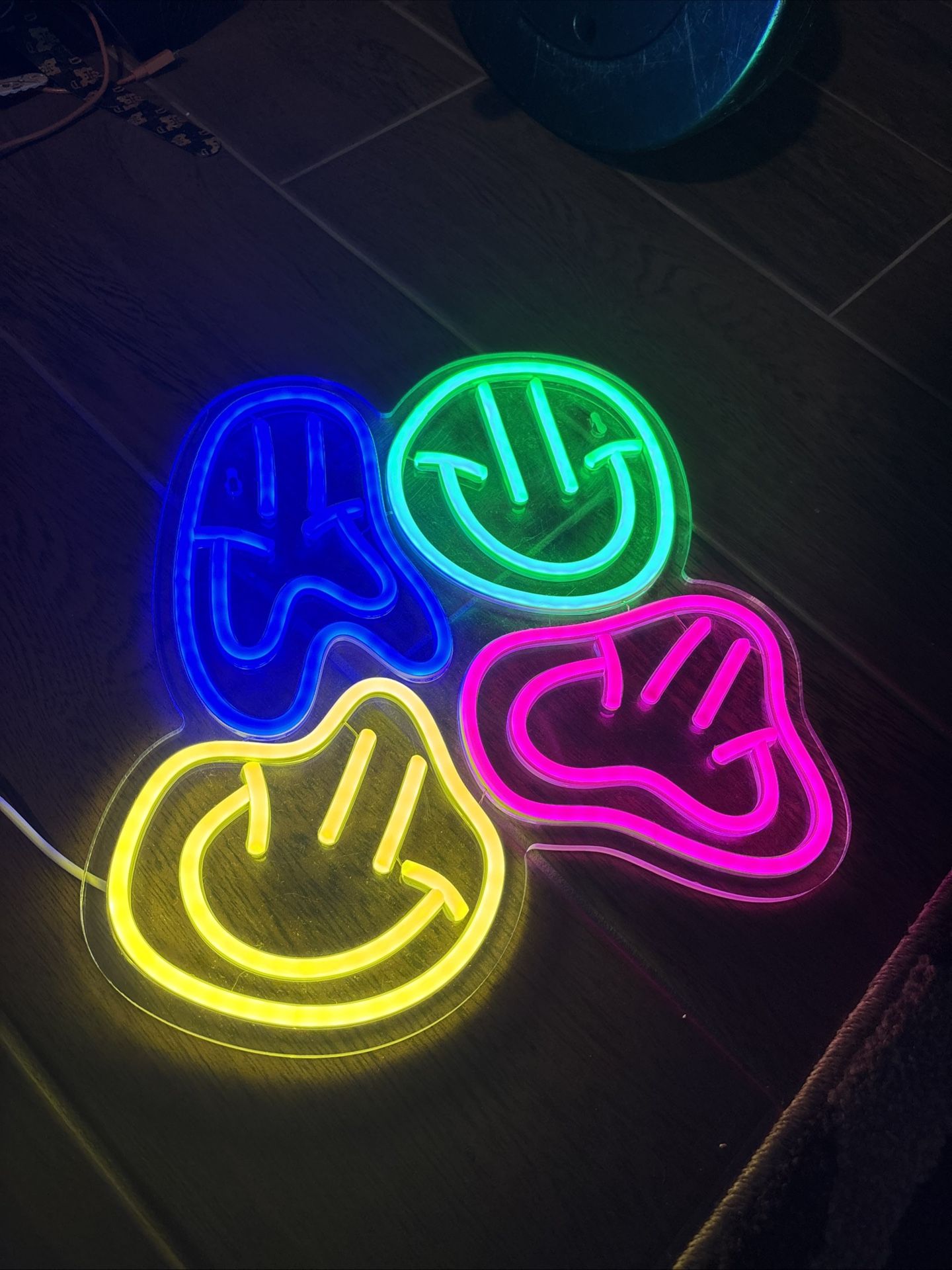 Smile Faces Neon Sign Led Colorful Distorted Happy Faces Neon Light Signs for...