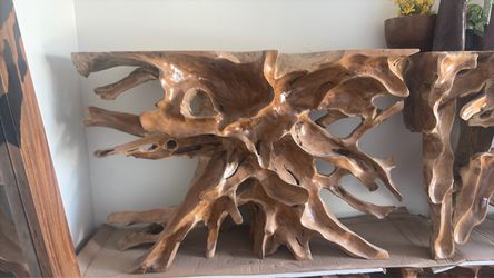 Teak root console