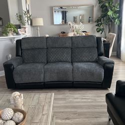New Recliner Couch Dark Gray And Black