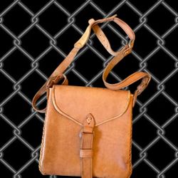 Handmade Tan Leather Crossbody Bag
