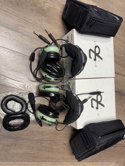 (2) DAVID CLARK H10-13.4 aviation headsets with bags