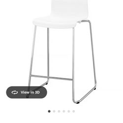 4 White Bar Stools 