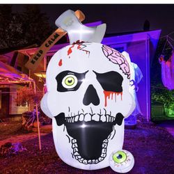 6 Ft Halloween Inflatable Skull