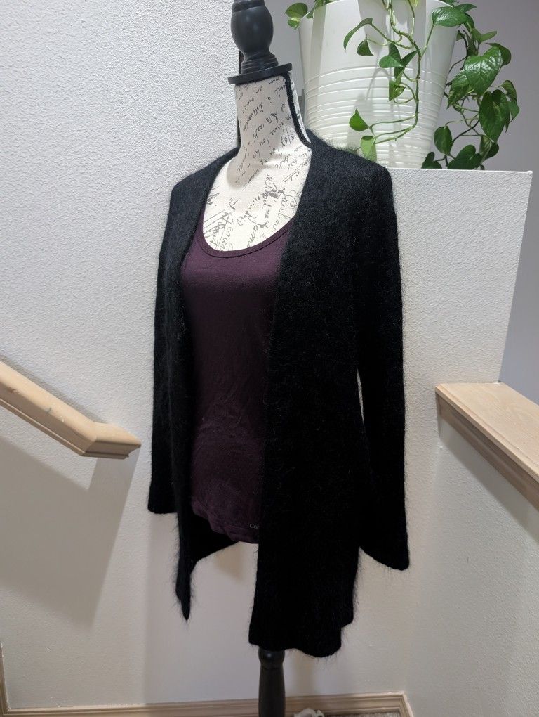 Acne Studio Raya Short Mohair Blend Open Cardigan - Medium, Black