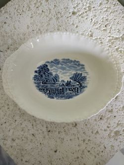 Grindley "the leaping horse" blue vegetable bowl