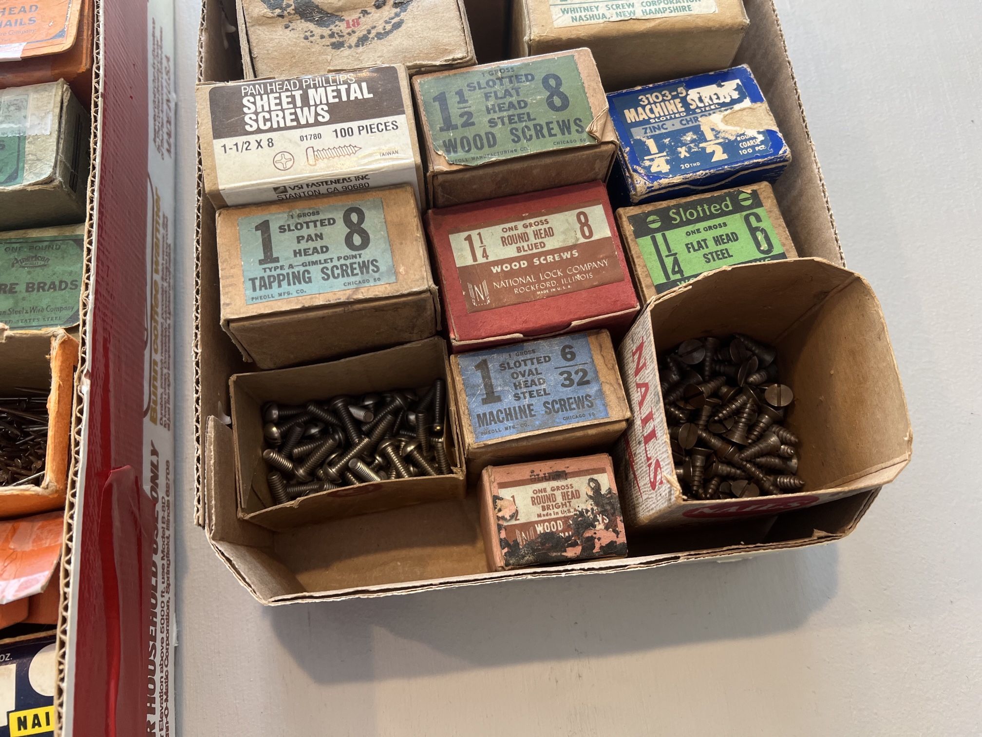 Nails, Screw & Bolts 33 Boxes Great For Crafter& Woodworkers