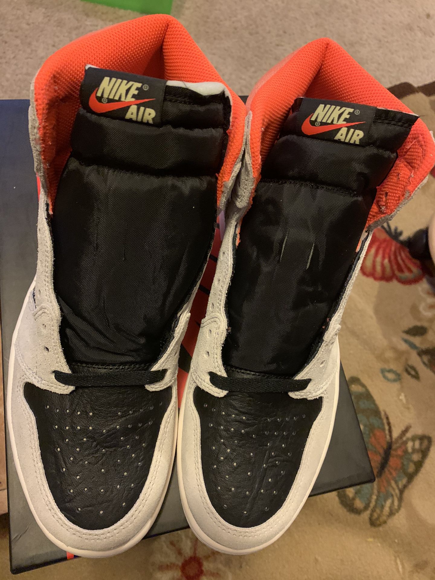 Jordan 1 Neutral Grey Crimson Nike High Size 10 DS