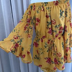 Floral Off-Shoulder Dress – NWT (Blush)