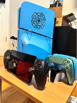 PlayStation PS5 Slim Version + 2 controller + charge + PlayStation portal + Games + Headset Bundle