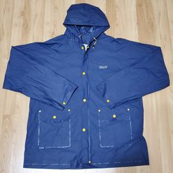 Coleman's Hooded Raincoat Full Zip Weatherproof Waterproof Men's Size M Blue.