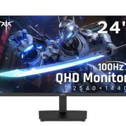 BRAND NEW - 24 Inch QHD 2560x1440 IPS Computer Monitor, 100Hz Zero-Frame 2K Gaming Office Monitor