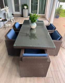 7-Piece All-Weather Wicker Patio Dining Set