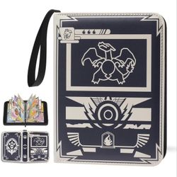 Card Binder 4-Pocket with D Rings, 400 Pockets Trading Card Holder with 50 Removable Sleeves, 2024NEW Card Collection Binder Album with Zipper and Wri
