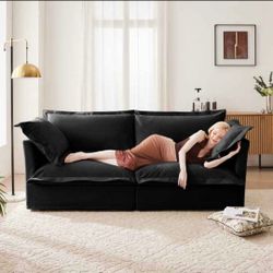 Oversized Modular Sectional Sofa, 83.4” Chenille Loveseat Sofa Comfy 2-Seat Sofa Couch Upholstered