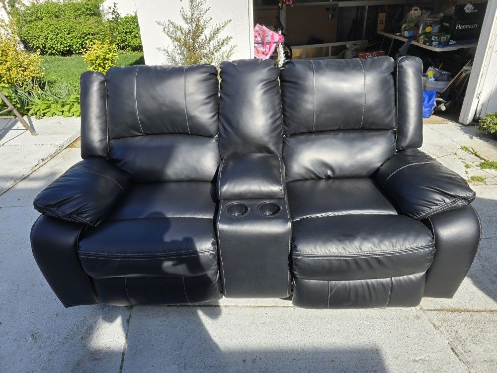 Black Two Seater Recliner OBO