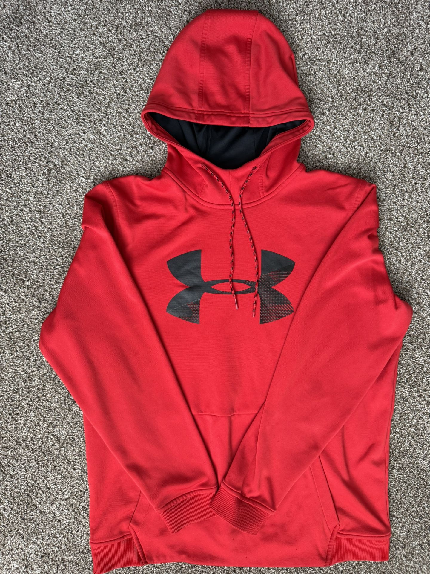 Under Armour Hoodie Mens Large Red ColdGear Pullover Long Sleeve Sweatshirt